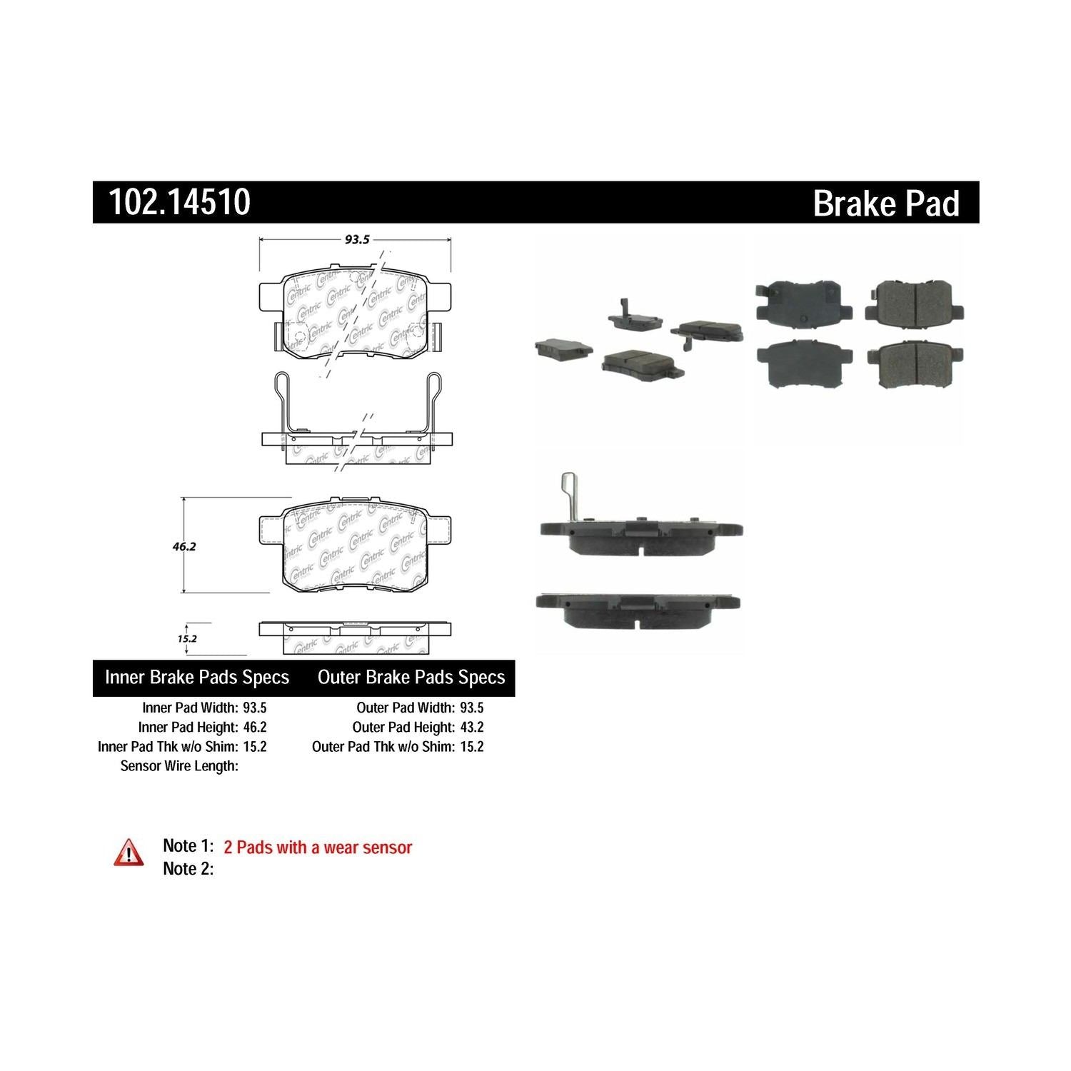 c-tek semi-metallic brake pads with shims  frsport 102.14510