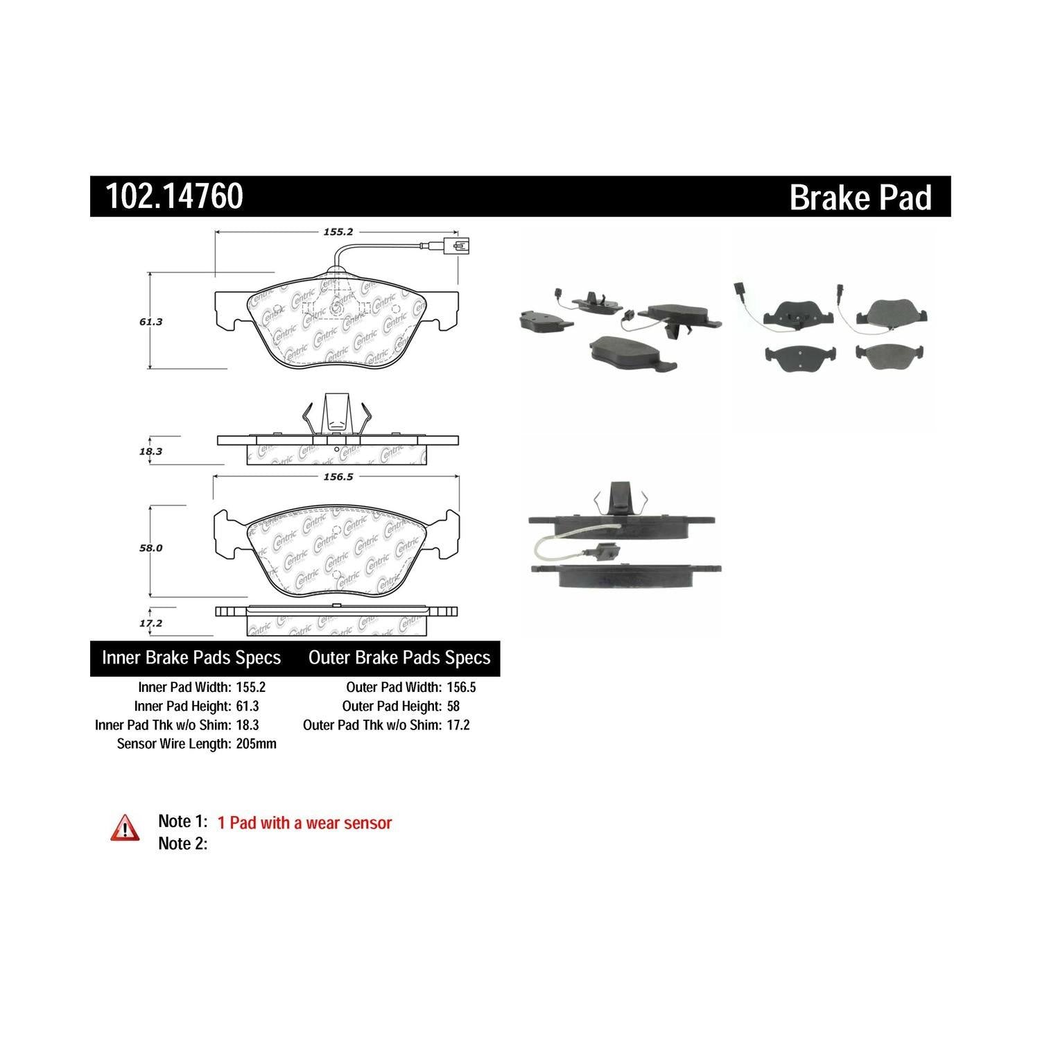 c-tek semi-metallic brake pads with shims  frsport 102.14760