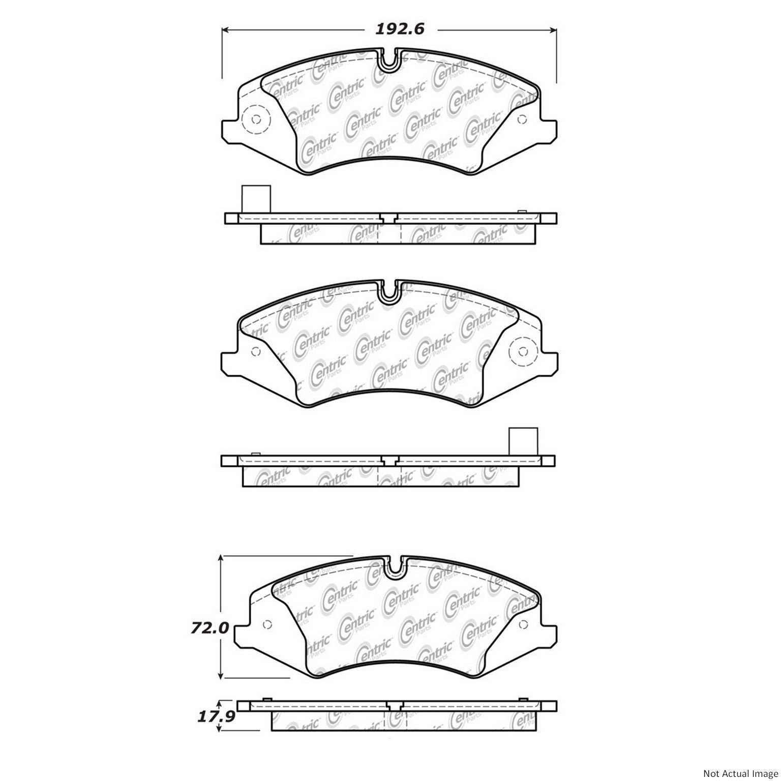 C-Tek Semi-Metallic Brake Pads with Shims  top view frsport 102.14790