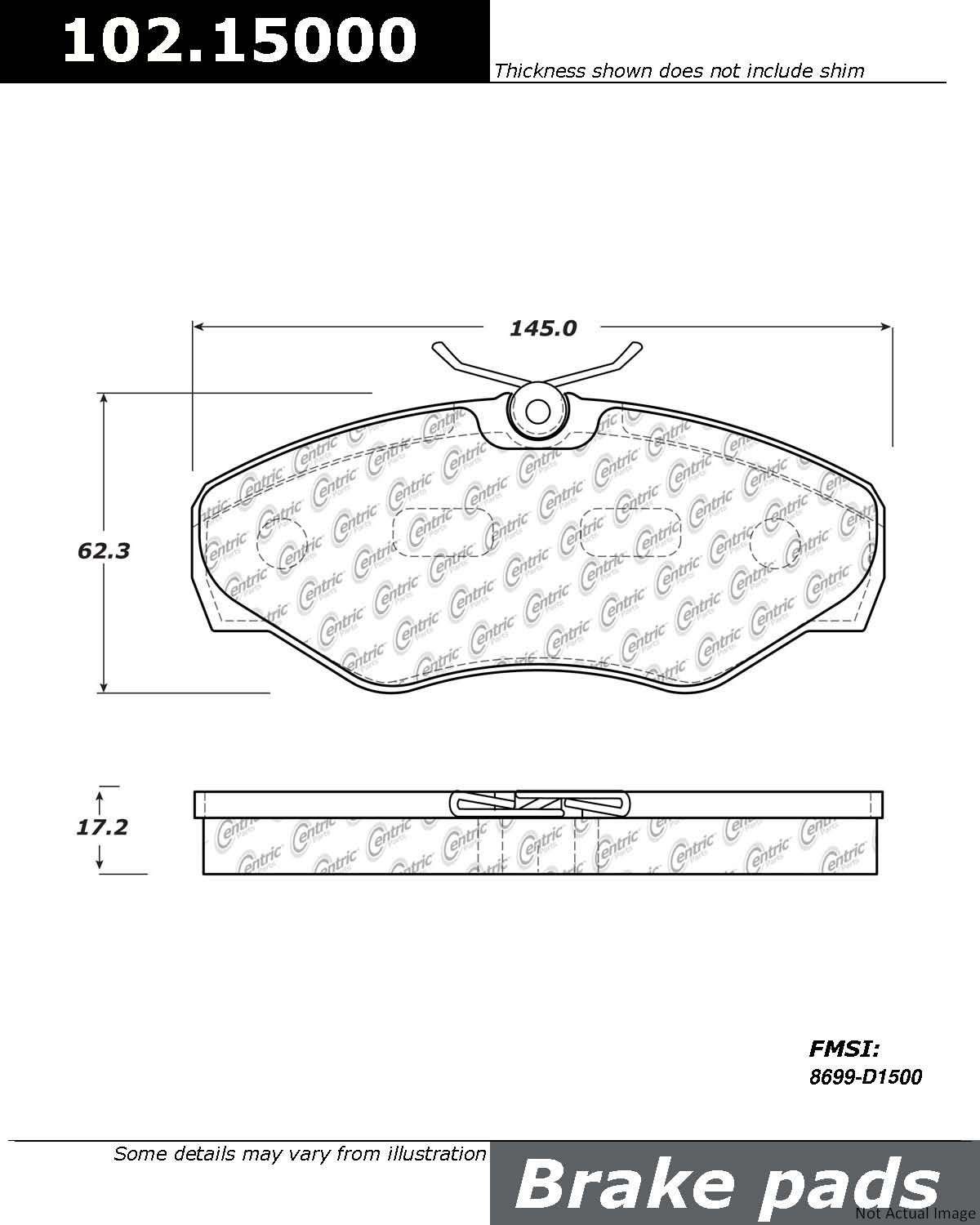 Stoptech Centric C-TEK Semi-Metallic Brake Pads w/Shims - Front 102.15000