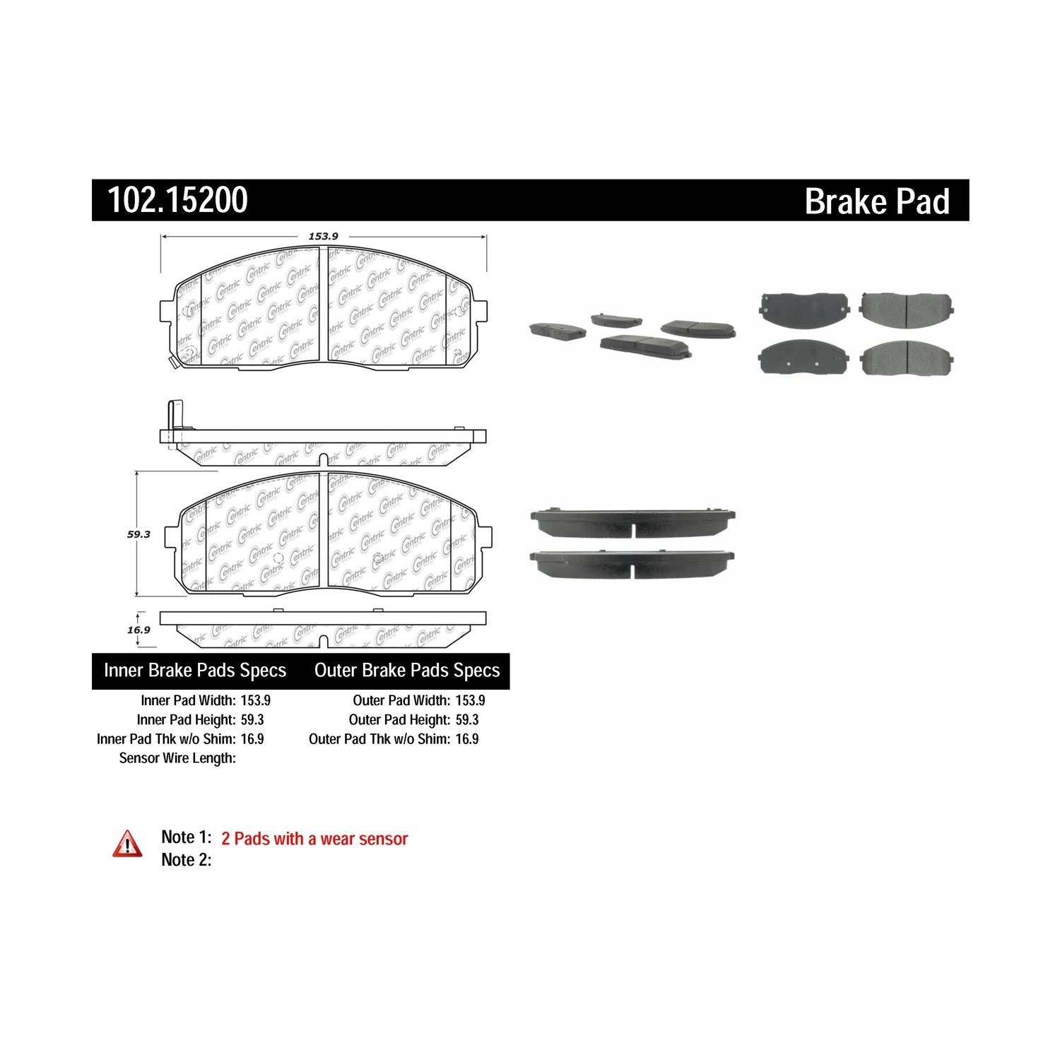 c-tek semi-metallic brake pads with shims  frsport 102.15200