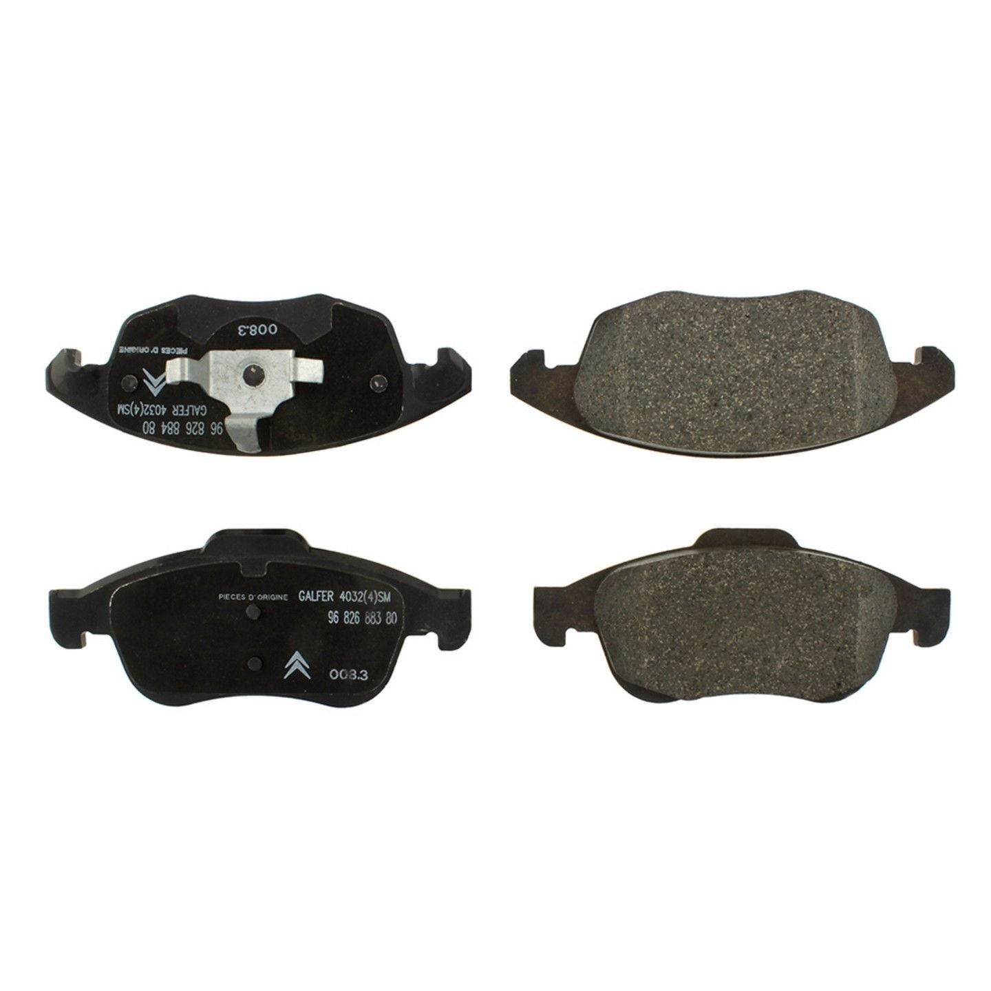 C-Tek Semi-Metallic Brake Pads with Shims  top view frsport 102.17170