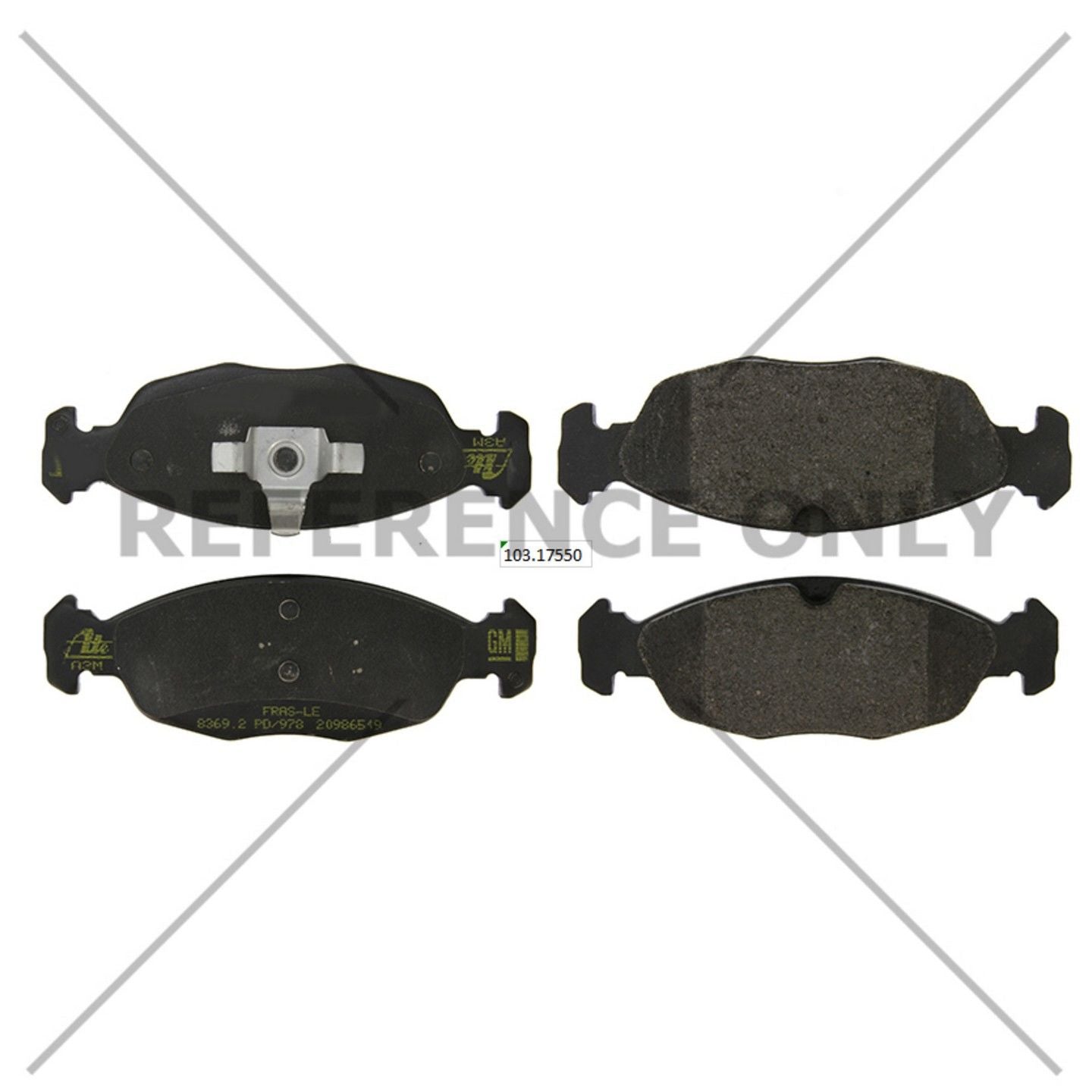 C-Tek Semi-Metallic Brake Pads with Shims  top view frsport 102.17550