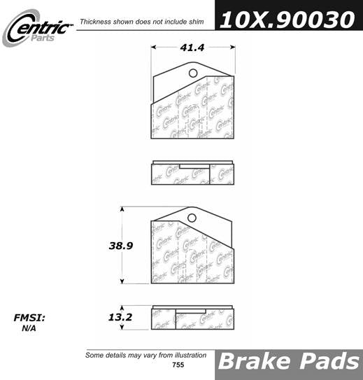 Stoptech Centric C-TEK 75-96 Jaguar XJS Semi-Metallic Rear Brake Pads W/ Shims 102.90030