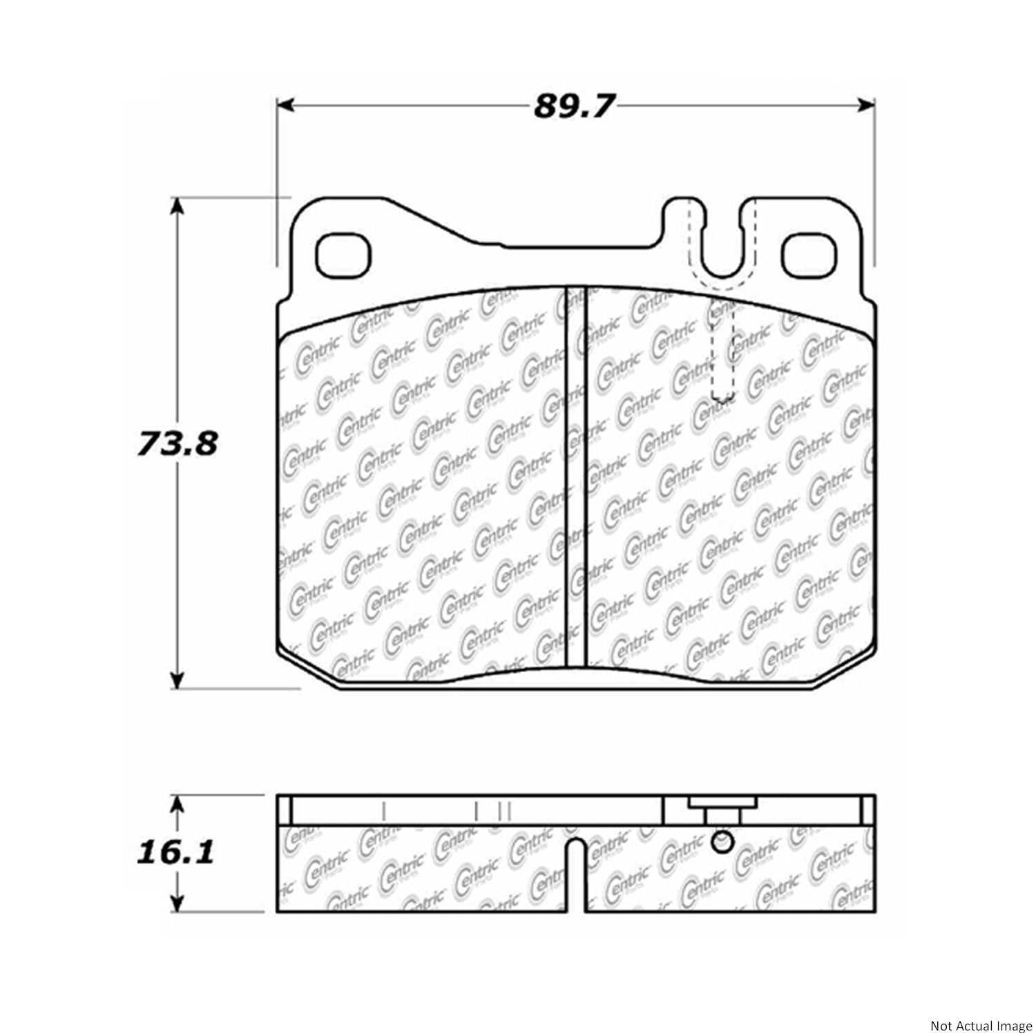 C-Tek Ceramic Brake Pads with Shims  top view frsport 103.01451