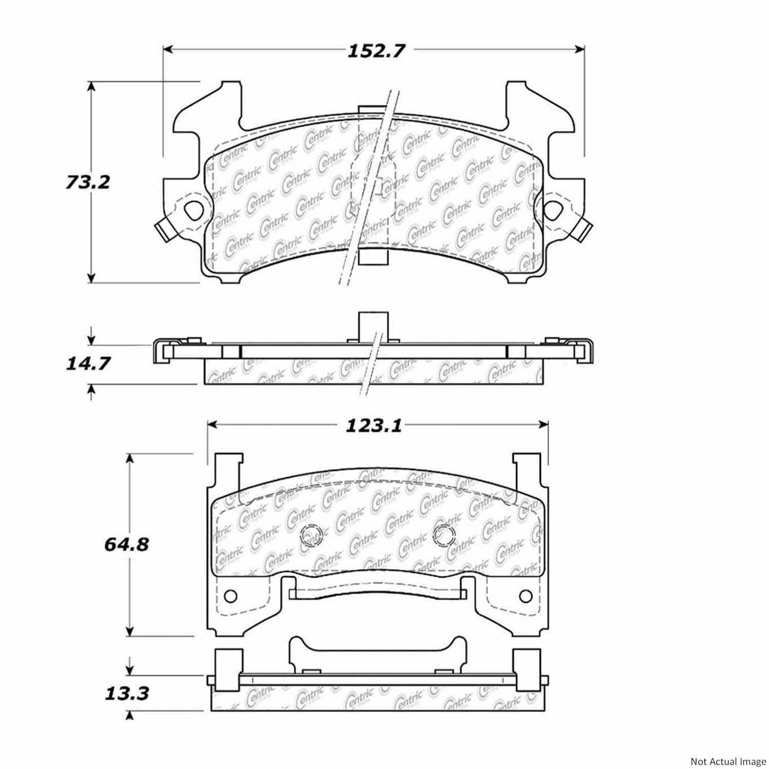 C-Tek Ceramic Brake Pads with Shims  top view frsport 103.01540