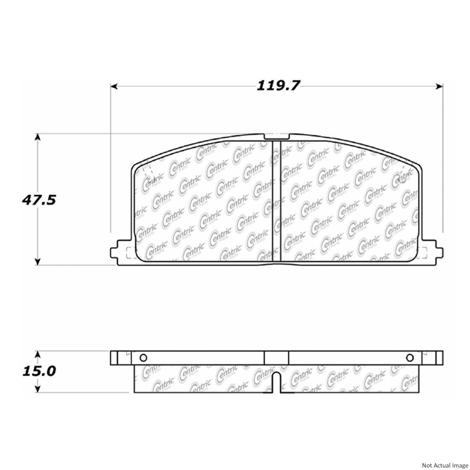 C-Tek Ceramic Brake Pads with Shims  top view frsport 103.02420