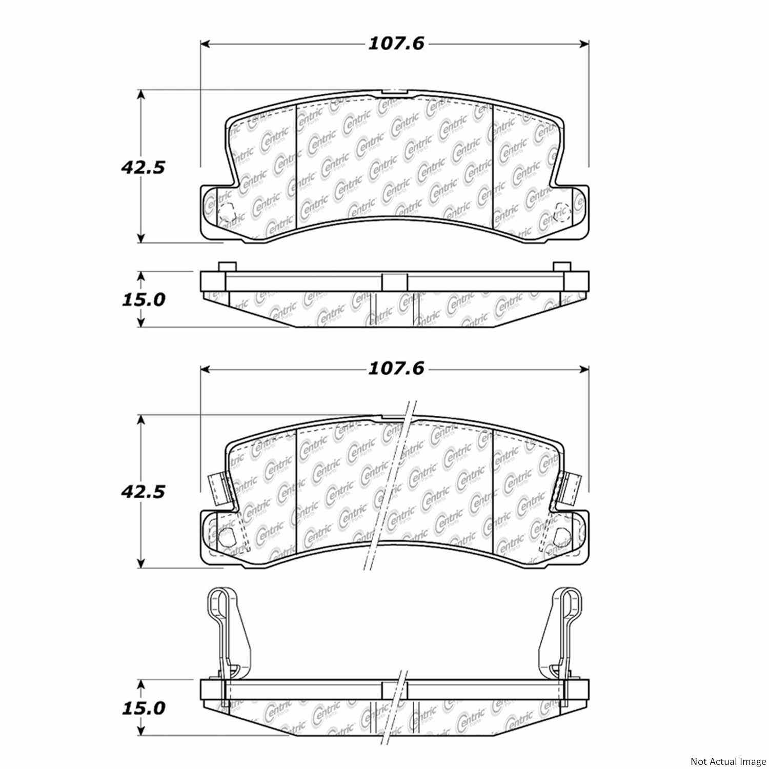 C-Tek Ceramic Brake Pads with Shims  top view frsport 103.03250