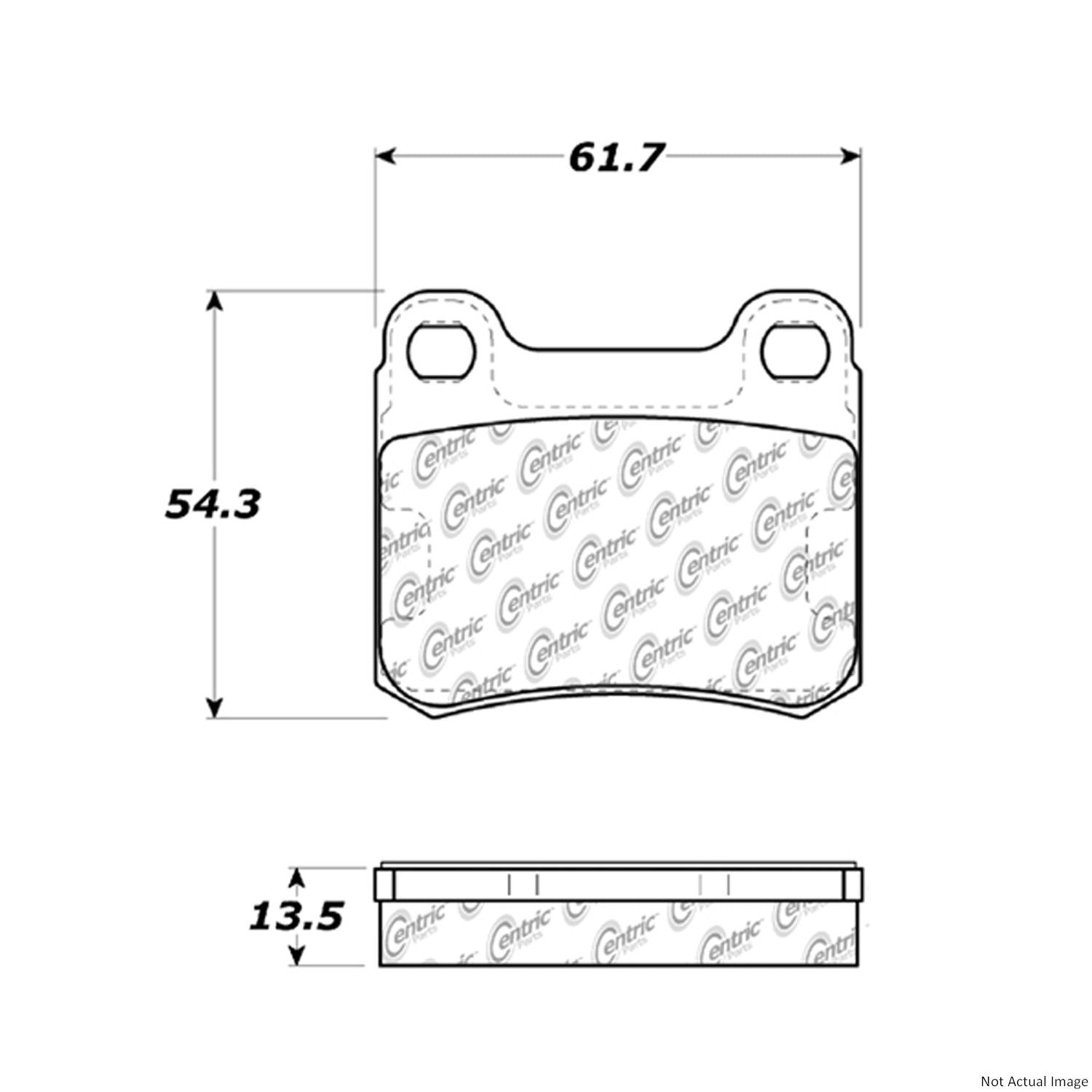 C-Tek Ceramic Brake Pads with Shims  top view frsport 103.03350