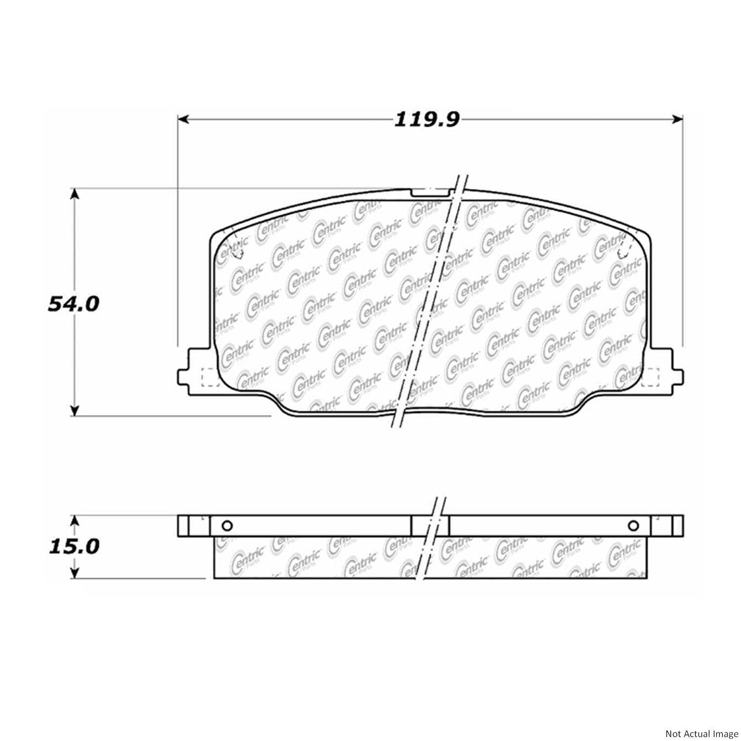 C-Tek Ceramic Brake Pads with Shims  top view frsport 103.03560