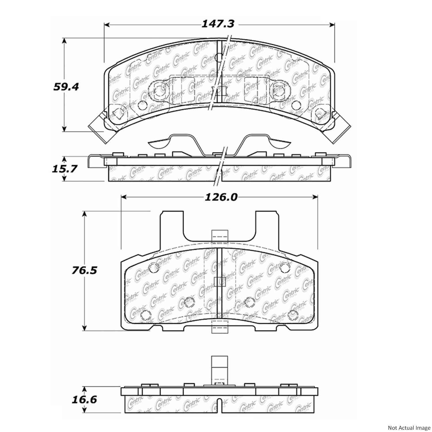 C-Tek Ceramic Brake Pads with Shims  top view frsport 103.03690