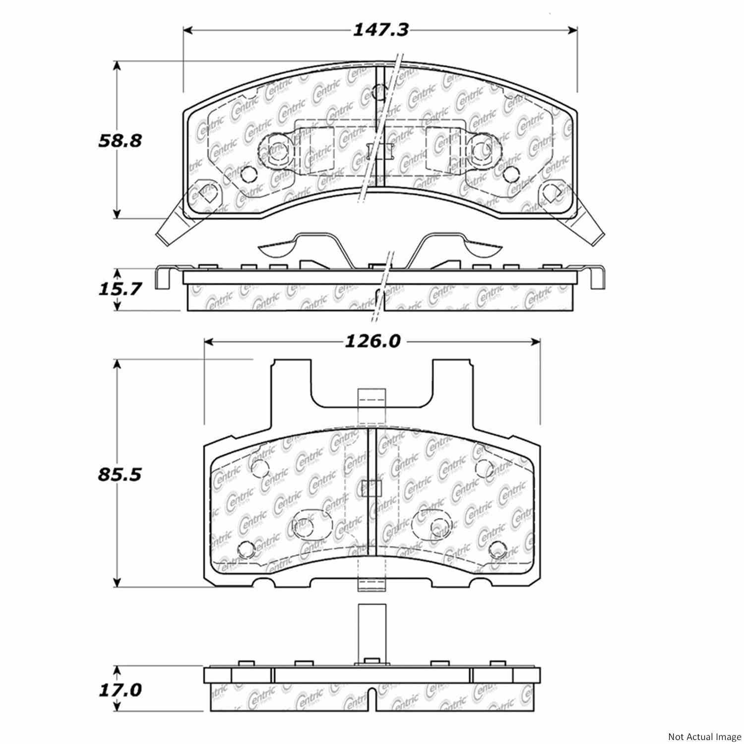 C-Tek Ceramic Brake Pads with Shims  top view frsport 103.03700