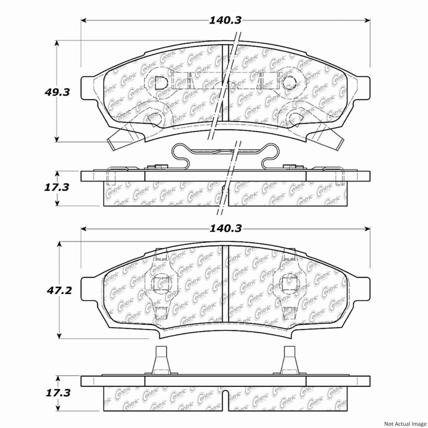 C-Tek Ceramic Brake Pads with Shims  top view frsport 103.03760