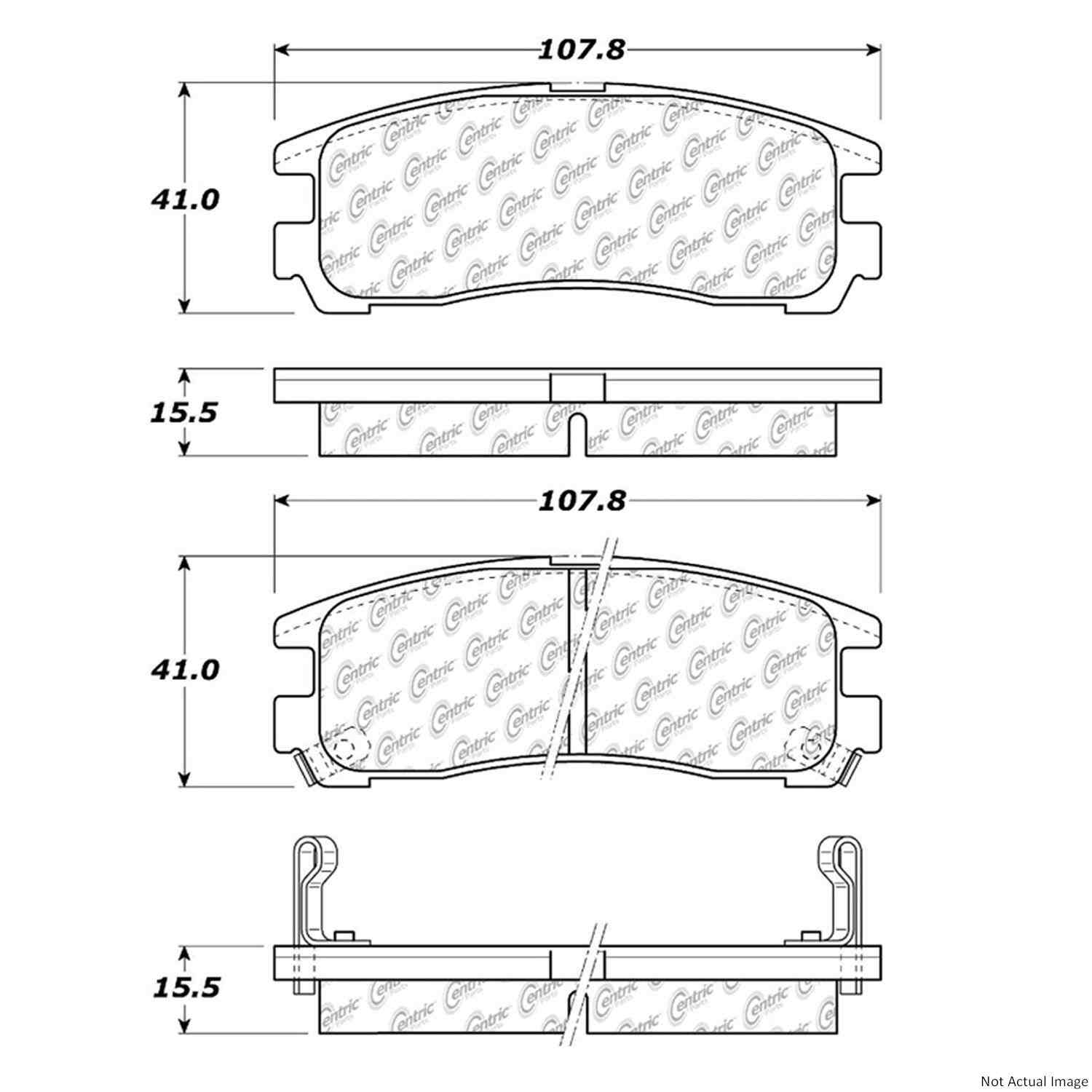 C-Tek Ceramic Brake Pads with Shims  top view frsport 103.03830