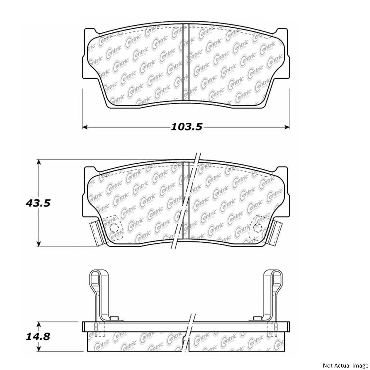 C-Tek Ceramic Brake Pads with Shims  top view frsport 103.04180