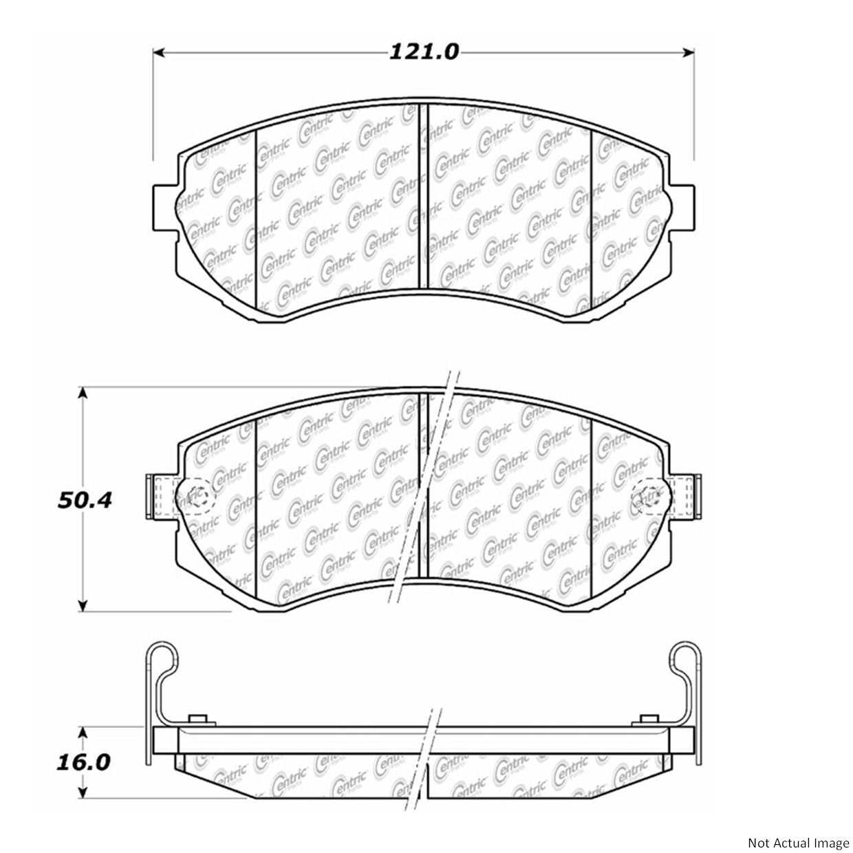 C-Tek Ceramic Brake Pads with Shims  top view frsport 103.04220