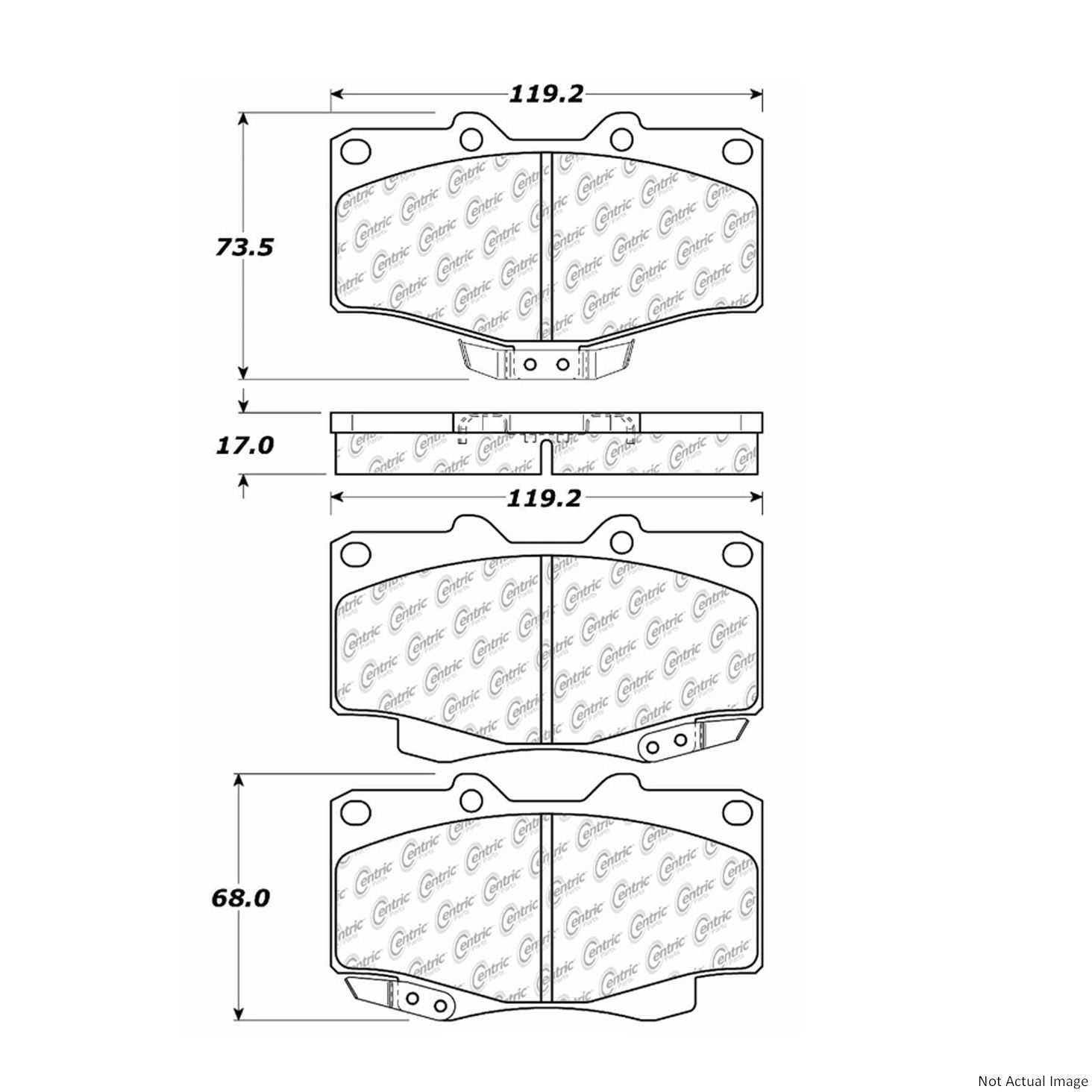 C-Tek Ceramic Brake Pads with Shims  top view frsport 103.04360