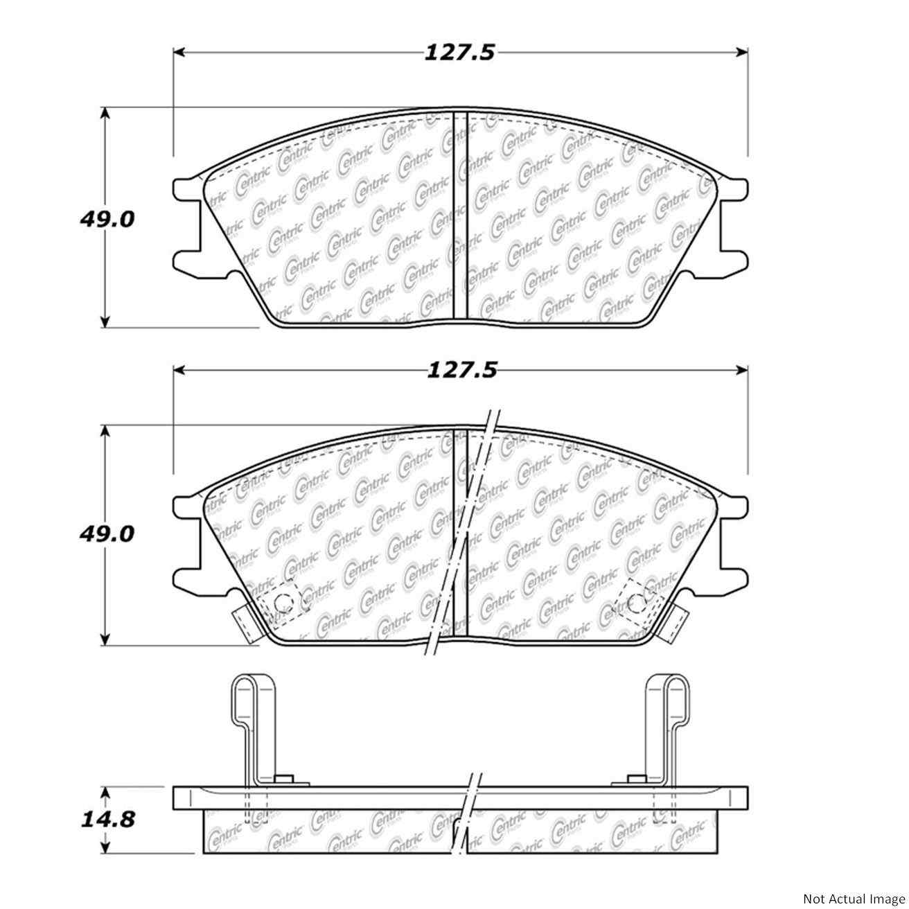 C-Tek Ceramic Brake Pads with Shims  top view frsport 103.04400