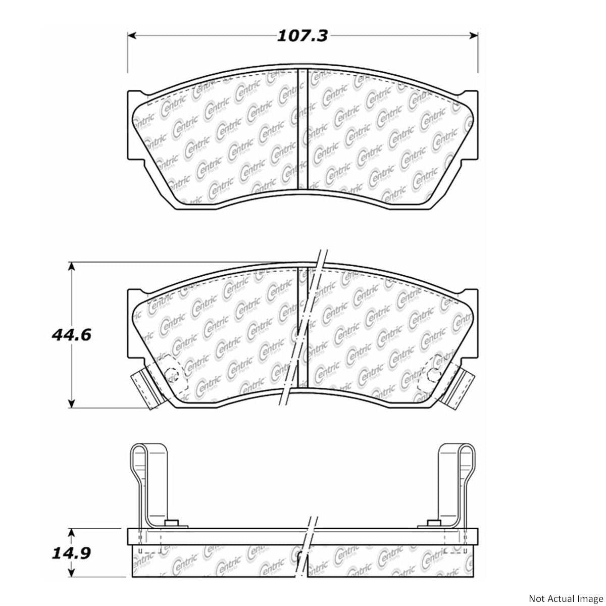 C-Tek Ceramic Brake Pads with Shims  top view frsport 103.04510