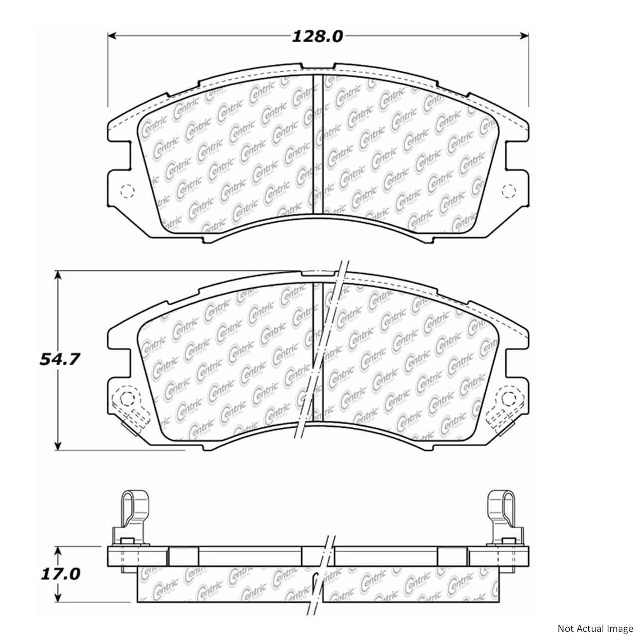 C-Tek Ceramic Brake Pads with Shims  top view frsport 103.04700