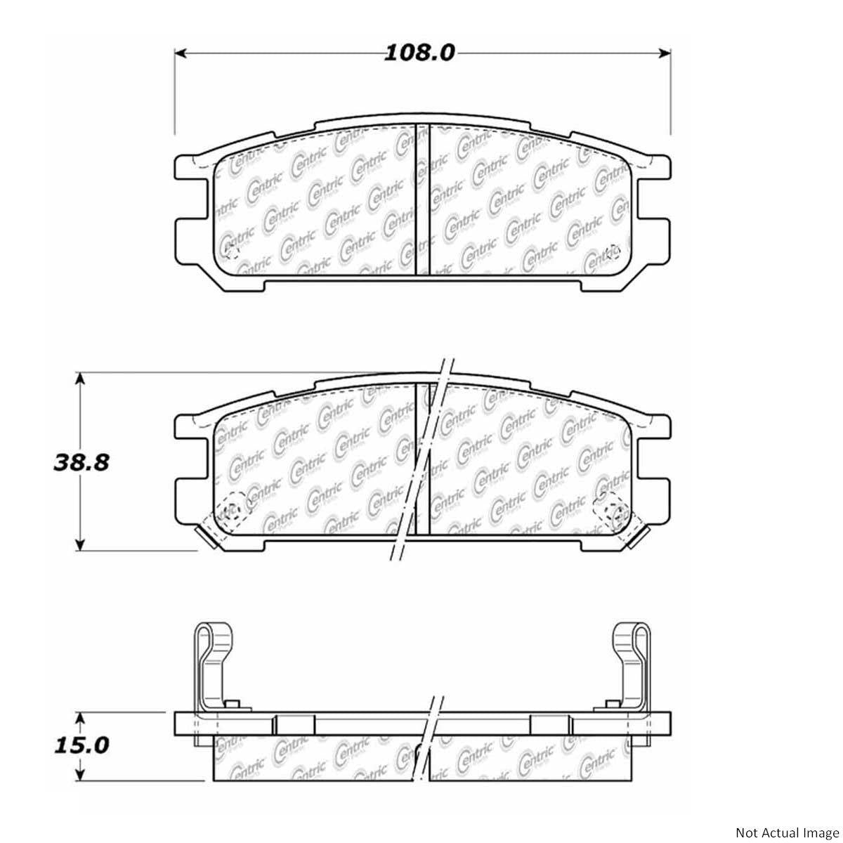 C-Tek Ceramic Brake Pads with Shims  top view frsport 103.04710