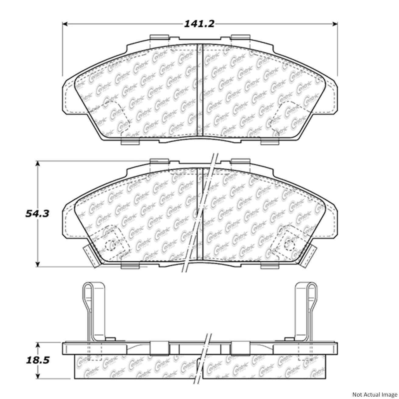 C-Tek Ceramic Brake Pads with Shims  top view frsport 103.04960