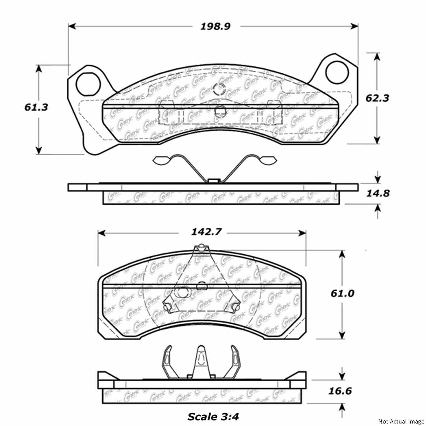 C-Tek Ceramic Brake Pads with Shims  top view frsport 103.04990