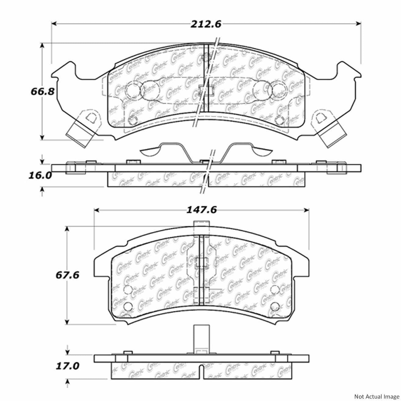 C-Tek Ceramic Brake Pads with Shims  top view frsport 103.05050