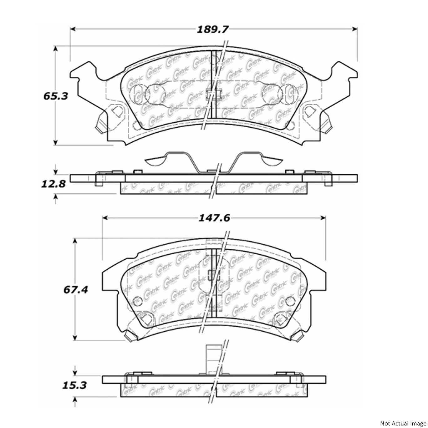 C-Tek Ceramic Brake Pads with Shims  top view frsport 103.05060