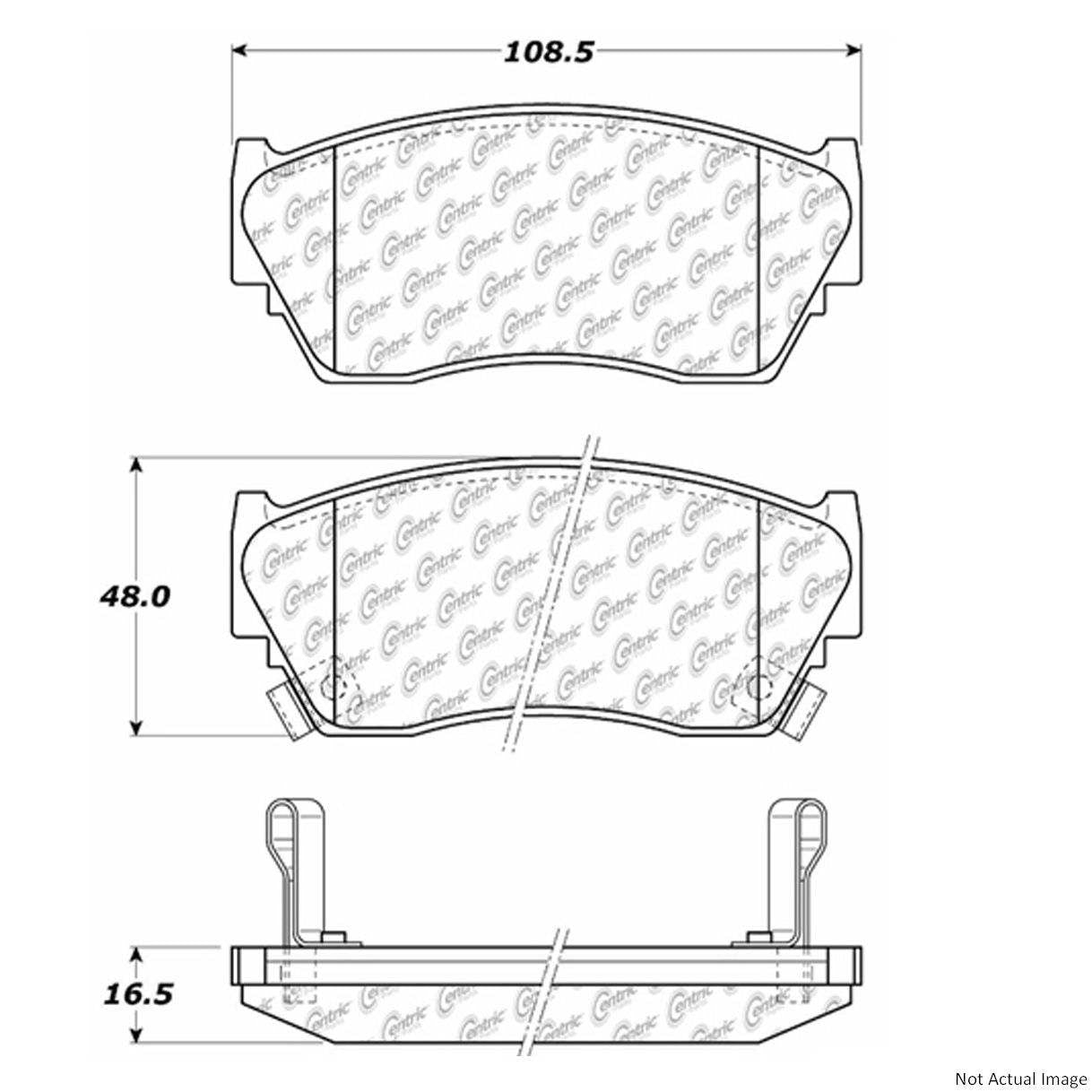 C-Tek Ceramic Brake Pads with Shims  top view frsport 103.05100