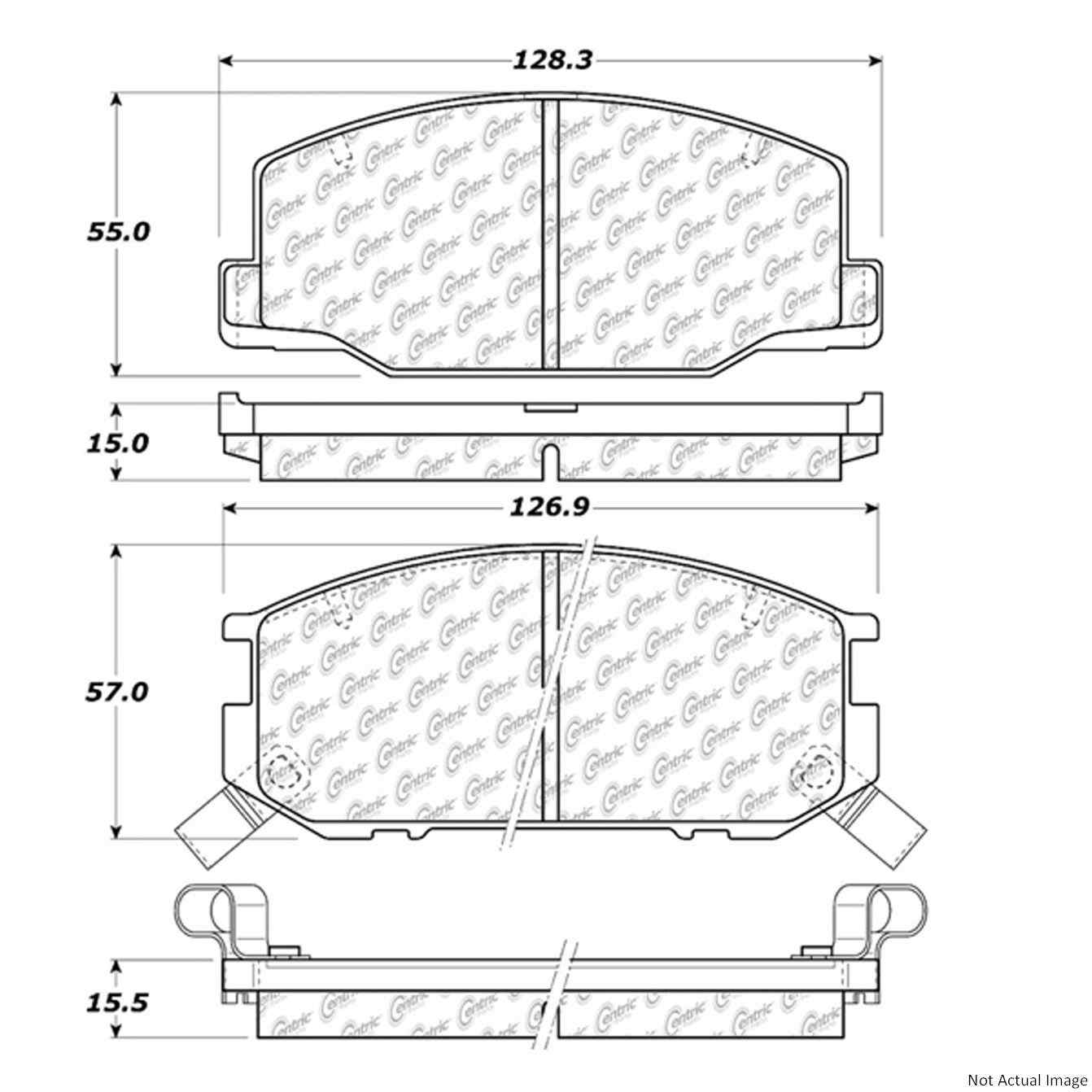 C-Tek Ceramic Brake Pads with Shims  top view frsport 103.05270