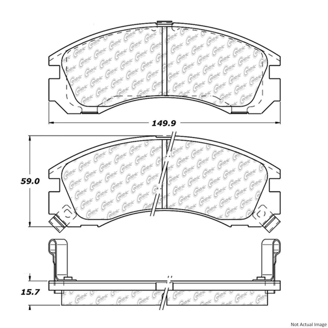 C-Tek Ceramic Brake Pads with Shims  top view frsport 103.05300