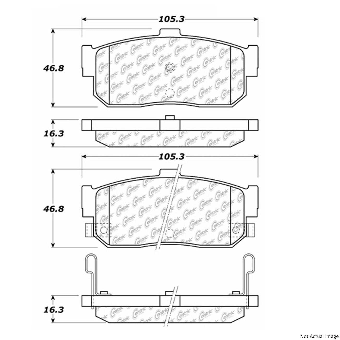 C-Tek Ceramic Brake Pads with Shims  top view frsport 103.05400