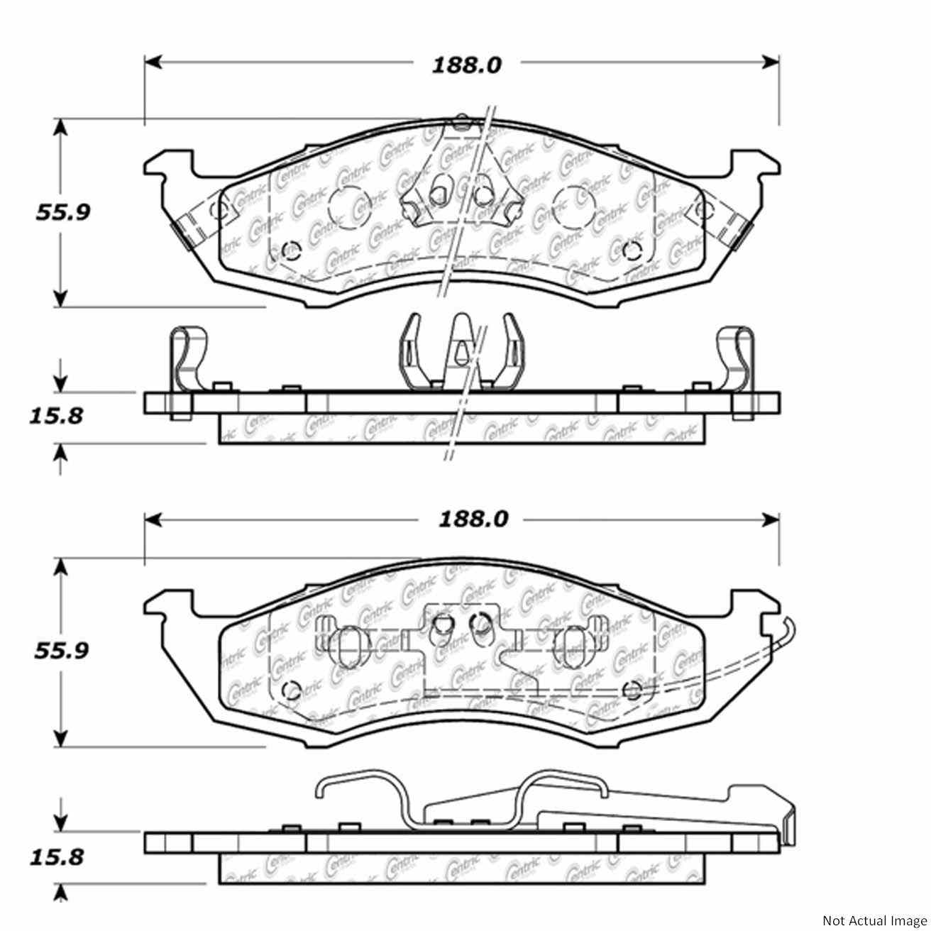 C-Tek Ceramic Brake Pads with Shims  top view frsport 103.05760