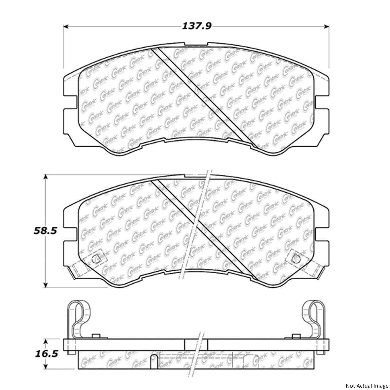 C-Tek Ceramic Brake Pads with Shims  top view frsport 103.05790