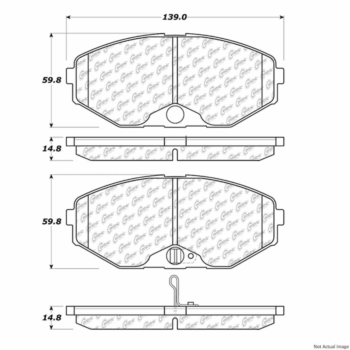 C-Tek Ceramic Brake Pads with Shims  top view frsport 103.05870