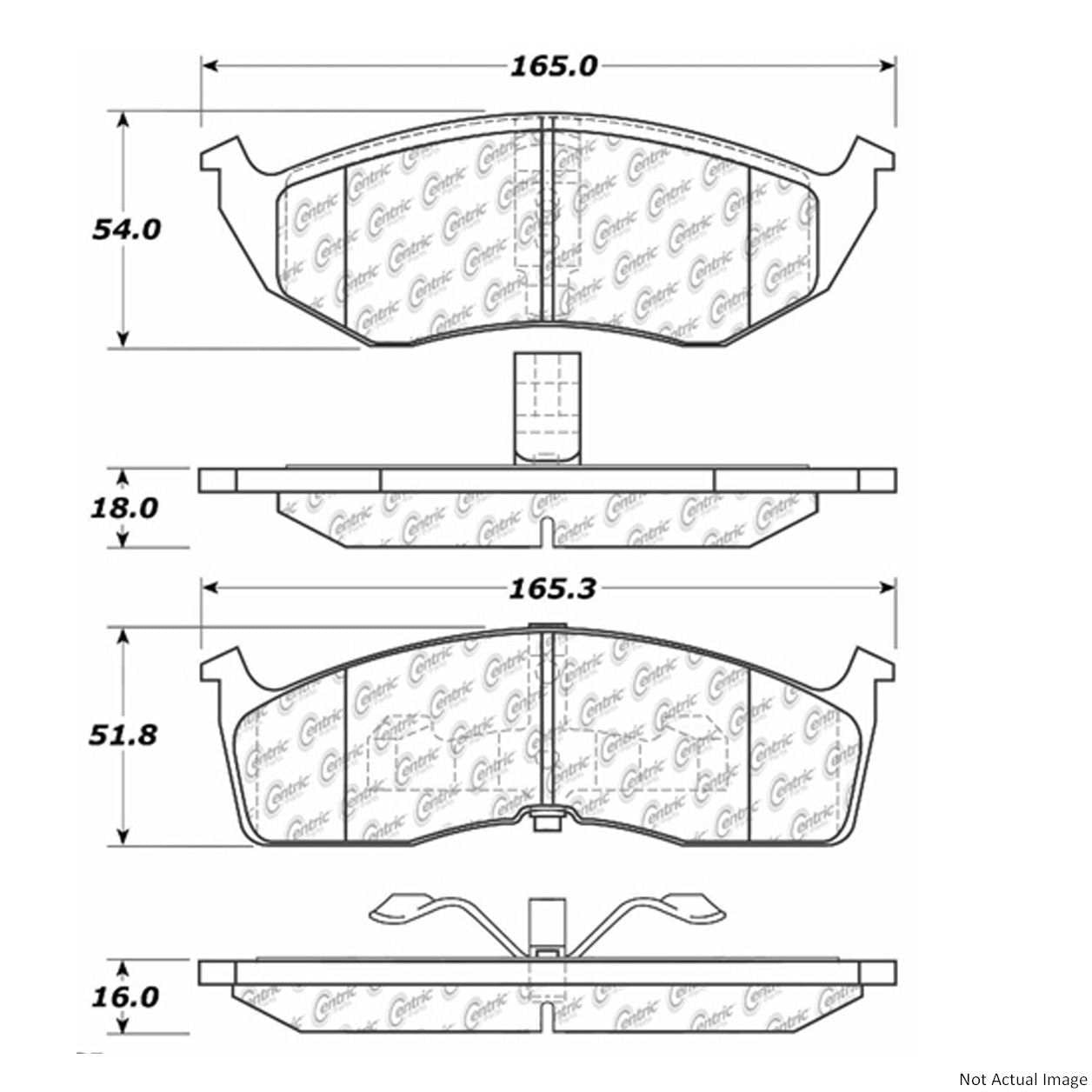 C-Tek Ceramic Brake Pads with Shims  top view frsport 103.05910