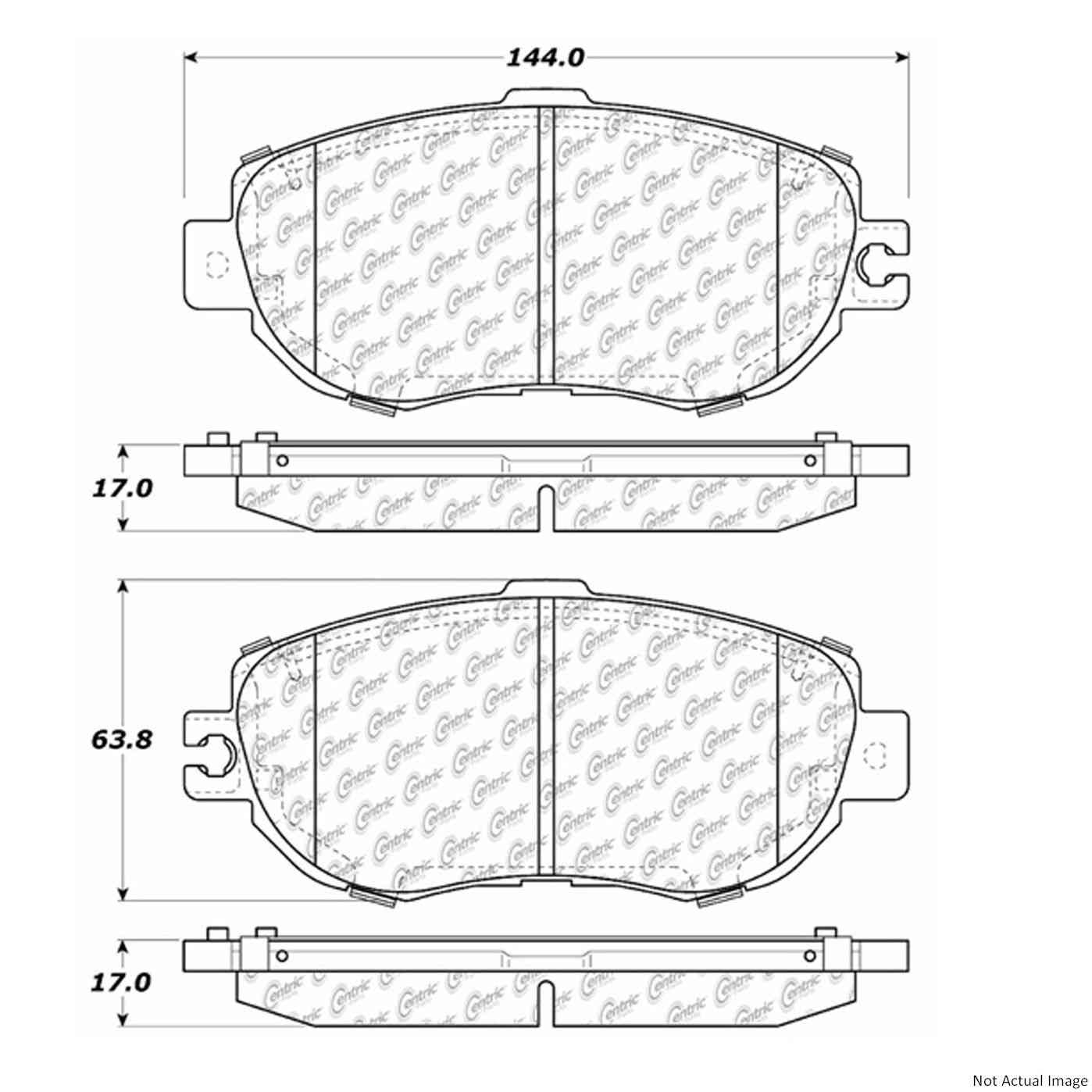 C-Tek Ceramic Brake Pads with Shims  top view frsport 103.06120