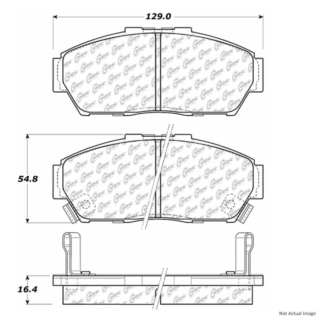 C-Tek Ceramic Brake Pads with Shims  top view frsport 103.06170