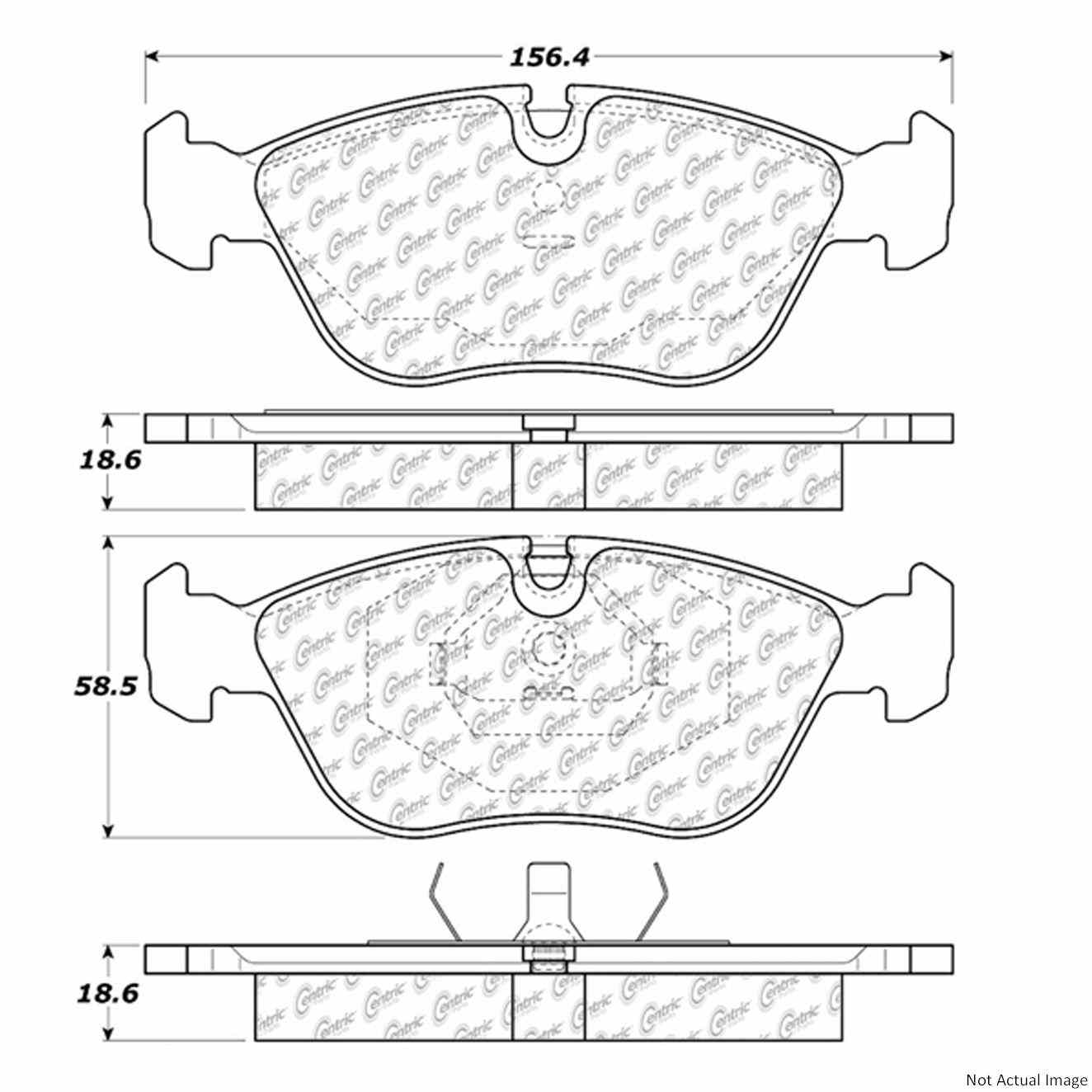 C-Tek Ceramic Brake Pads with Shims  top view frsport 103.06180