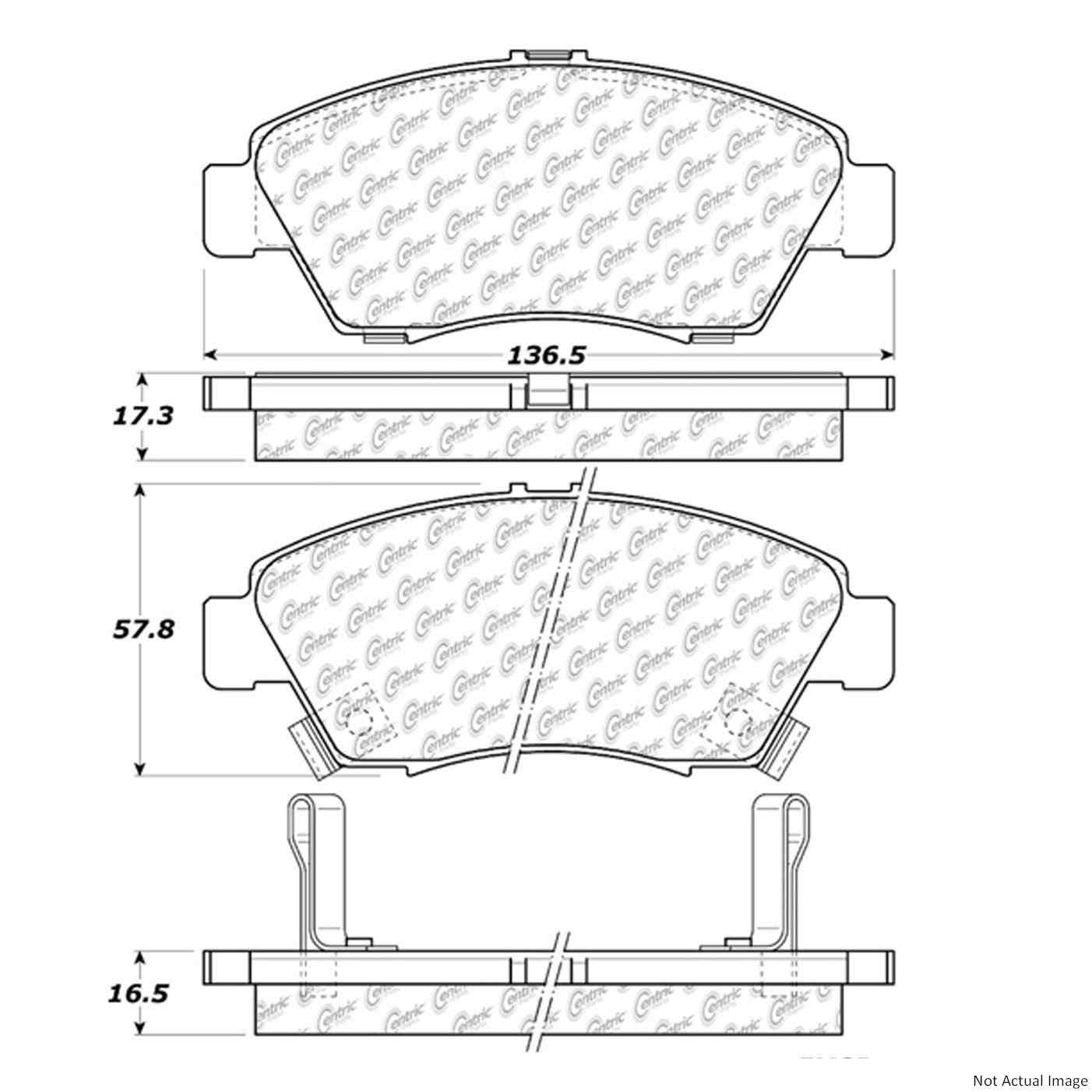 C-Tek Ceramic Brake Pads with Shims  top view frsport 103.06210