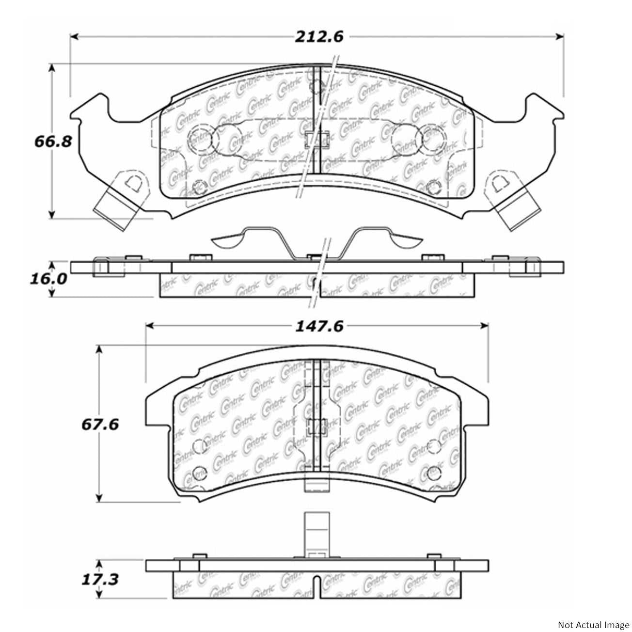 C-Tek Ceramic Brake Pads with Shims  top view frsport 103.06230