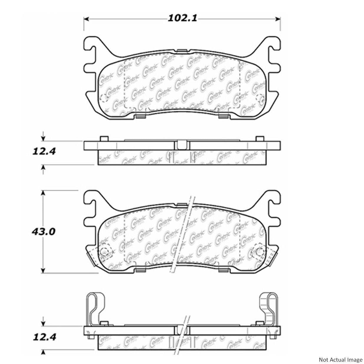 C-Tek Ceramic Brake Pads with Shims  top view frsport 103.06360