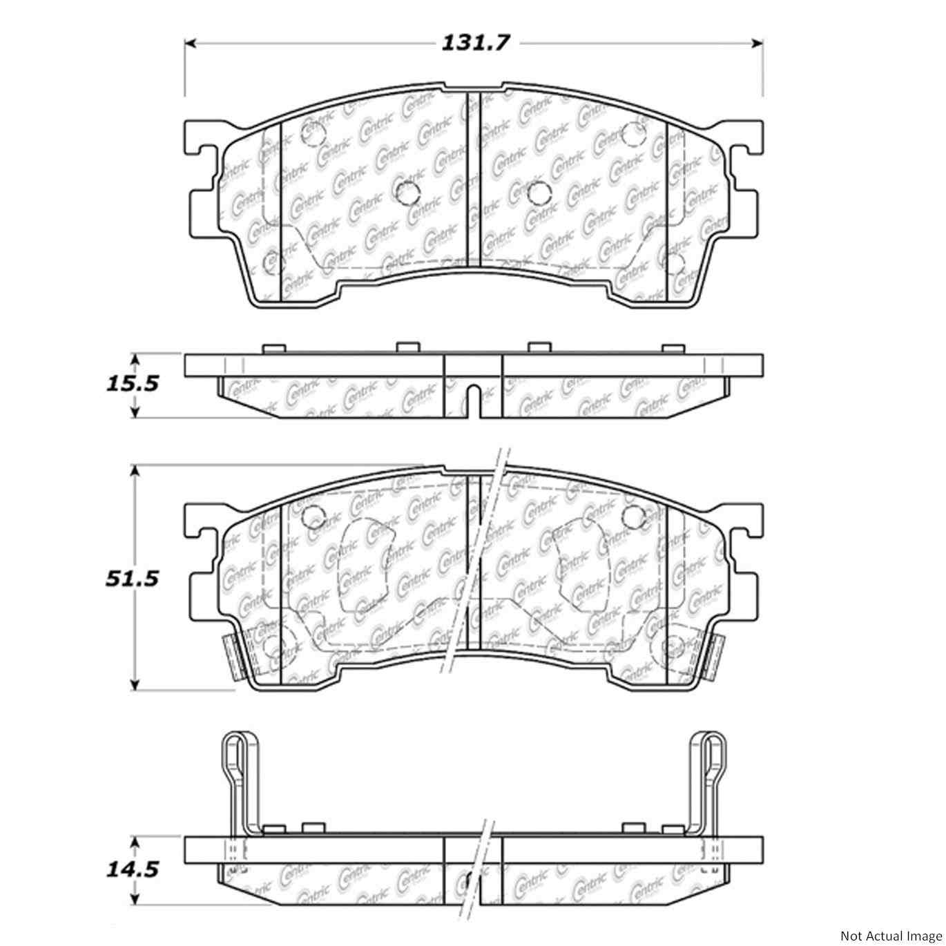 C-Tek Ceramic Brake Pads with Shims  top view frsport 103.06370