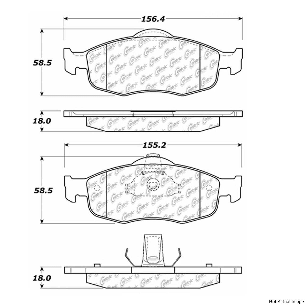 C-Tek Ceramic Brake Pads with Shims  top view frsport 103.06480