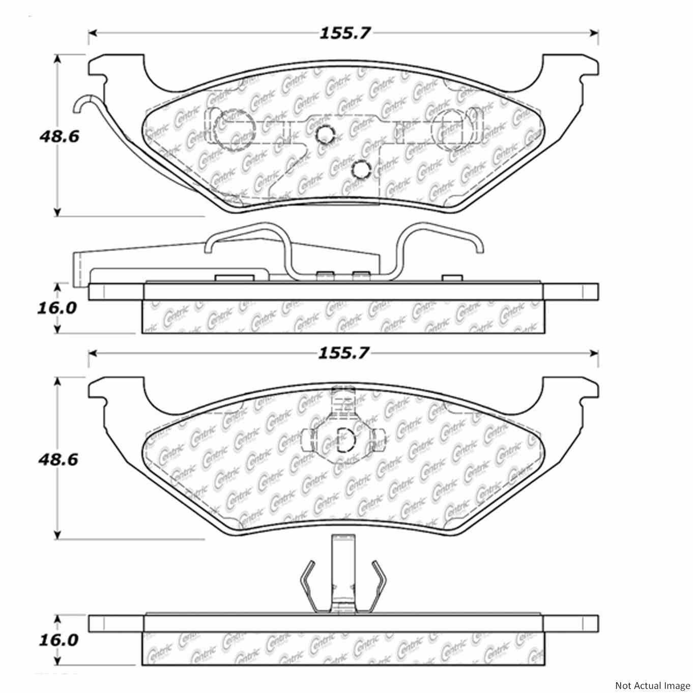 C-Tek Ceramic Brake Pads with Shims  top view frsport 103.06620