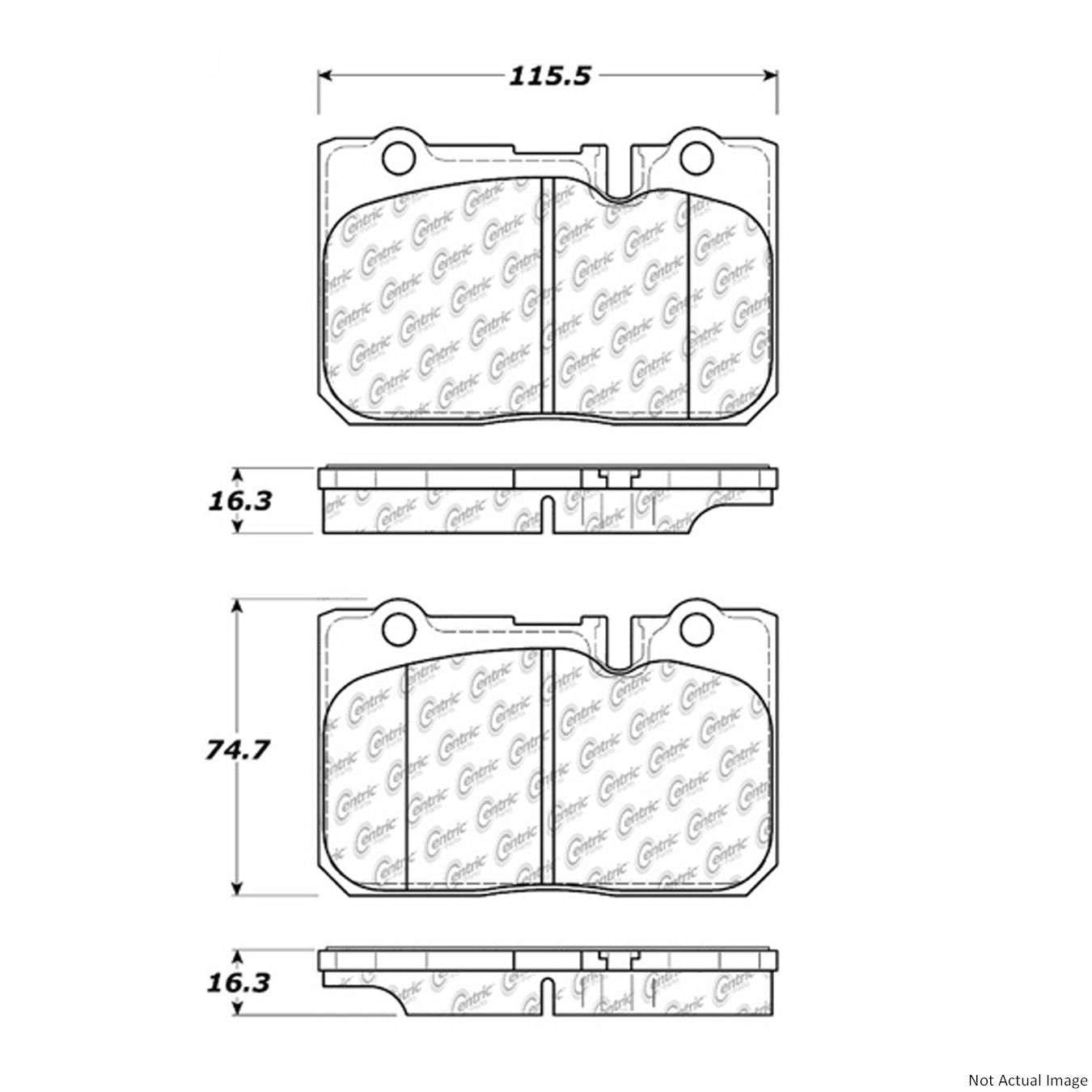 C-Tek Ceramic Brake Pads with Shims  top view frsport 103.06650