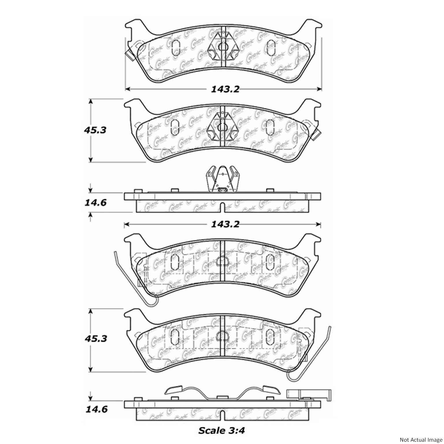 C-Tek Ceramic Brake Pads with Shims  top view frsport 103.06660