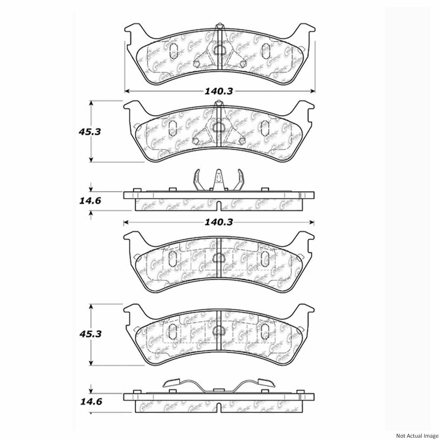 C-Tek Ceramic Brake Pads with Shims  top view frsport 103.06670