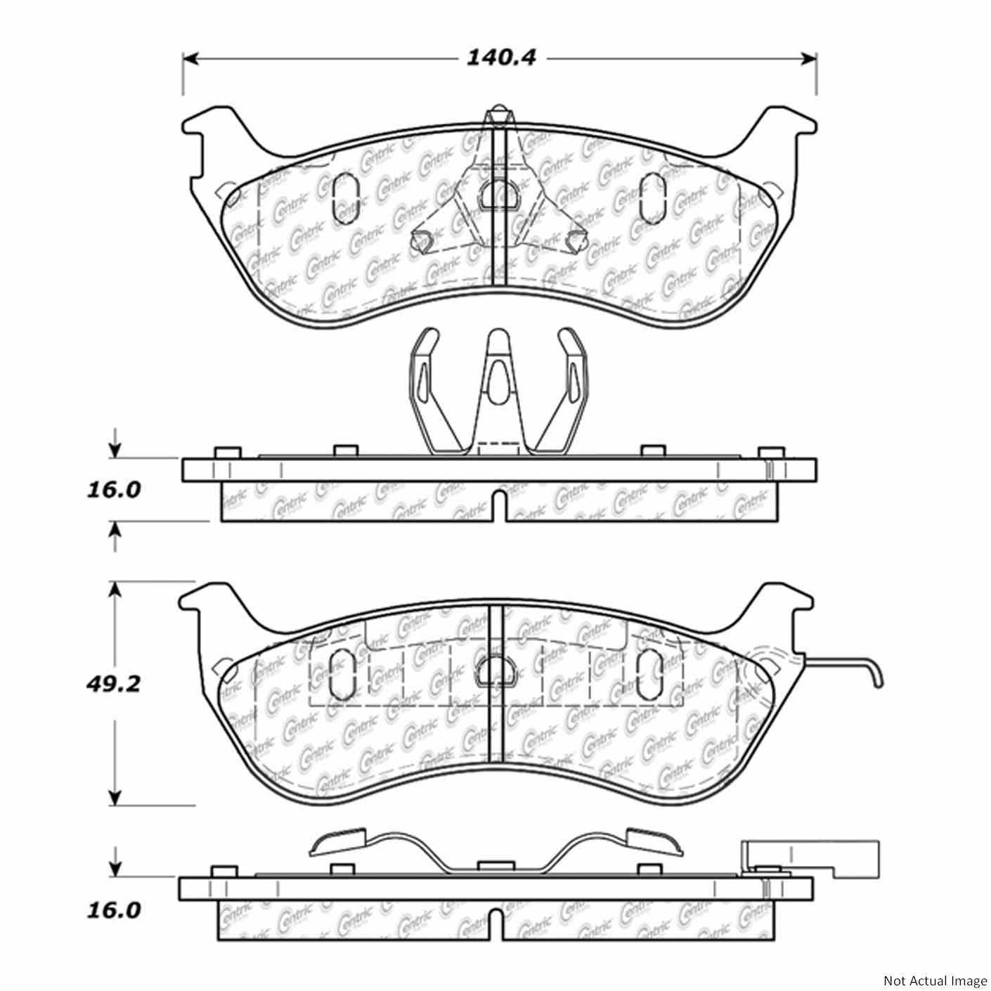 C-Tek Ceramic Brake Pads with Shims  top view frsport 103.06740